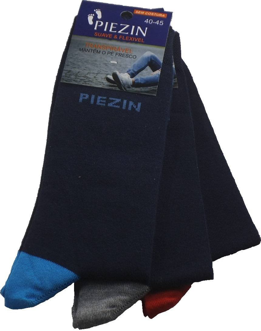 Pack de 3 Meias Algodão Anti-Press Sem Costuras 