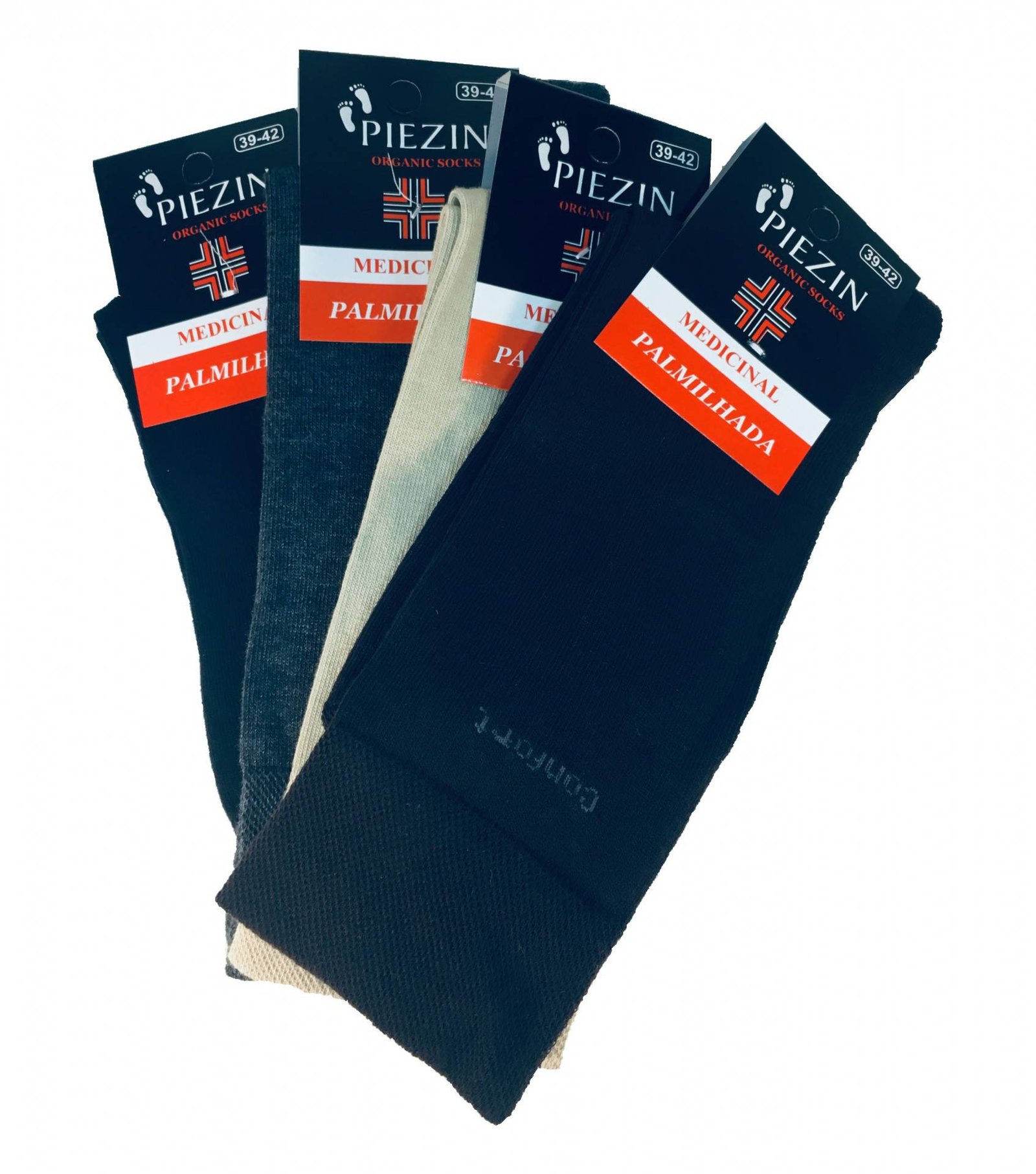 Pack de 4 Peúgas Medicinais Palmilhadas 100% Algodão